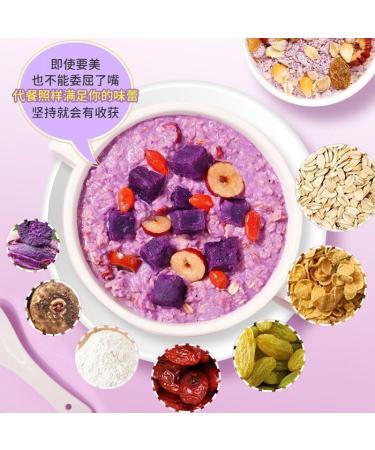 Purple potato konjac Congee 600g/can Instant Lotus Root Starch Soup food replacement Breakfast porridge Sweet potato red date chia powder Nutritious and Healthy oatmeal cereals Chinese snack (5can) - Buy Online on GoSupps.com