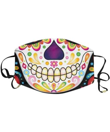 ZLUU 1PC Halloween Adults Protective Face Mask Personalized Patterns Face Cover Safe Skin Friendly Face Sheild Washable Reusable Adult's Adjustable Windproof Reusable Printed Face Halloween Cotton Mask - Buy Online on GoSupps.com
