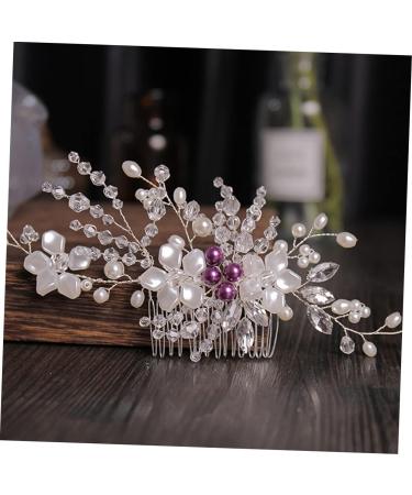 DOITOOL 1pc Braided Flower Comb Hair Accessory for Women Hair Jewels for Women Flower Hair Accessories Pearl Hair Barrettes To Weave Bride Wire White The Side Hair Comb - Buy Online on GoSupps.com
