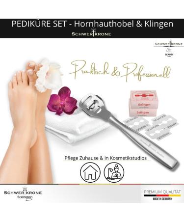 Schwertkrone Stainless Steel Callus Plane - 20 Replacement Blades | Premium Solingen Foot Care Tool - Buy Online on GoSupps.com