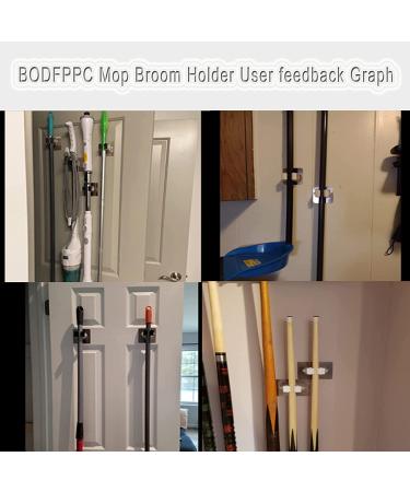Wall Mounted Mop Holder Command Hooks Broom Gripper - White, Self Adhesive, Reusable Organizer for Kitchen, Bathroom, Garden - 6 Pack - Buy Online on GoSupps.com