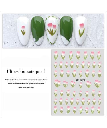 Decor Nail Design Tulip DIY Manicure 3D Holographic Flower Nail Stickers(5) Style05