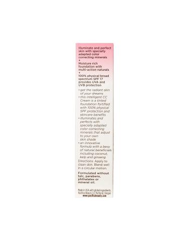 Pacifica Beauty Ultra CC Cream Radiant Foundation - WarmMedium SPF 17 | Vegan, Clean, Color Correcting Makeup - Buy Online on GoSupps.com