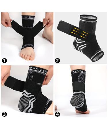 Milaiun XL Ankle Bandage - Adjustable Velcro Support for Sports Arthritis & Plantar Fasciitis - Unisex Foot Support - Black - Buy Online on GoSupps.com