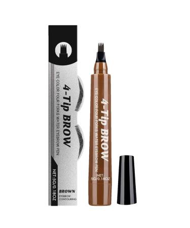 G n rique 4 Tip Eyebrow Pen Long Lasting Eyebrow Tint Brown Waterproof Tint Sweat Resistant Makeup Perfect for Natural Looking Brows Women and Girls 1 Piece