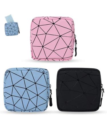 Komunj 3 pieces tampon tie up storage with zipper storage bag tampon storage bag for women women's coin bags