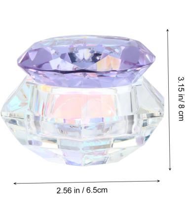 Angoily Nail Art Crystal Cup Makeup Storage Jar Clear Nail Polish Transparent Nail Polish Nail Diamonds Travel Containers for Creams Makeup Container Purple Cosmetic Cover Glass 6.5x8cm Purple - Buy Online on GoSupps.com