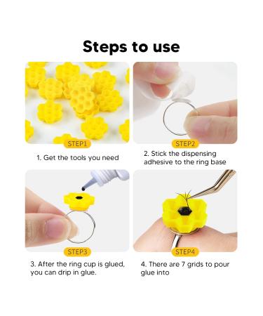 Buy Eyelash Glue Cups - 400pcs Plastic Cups with Stainless Steel Ring & Glue Dispenser | International Shipping Available - Buy Online on GoSupps.com