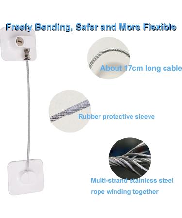 Flyamapirite Child Safety Locks - 2 Self-Adhesive Refrigerator Door Locks with Key Cables for Secure Freezing Cabinets - Buy Online on GoSupps.com