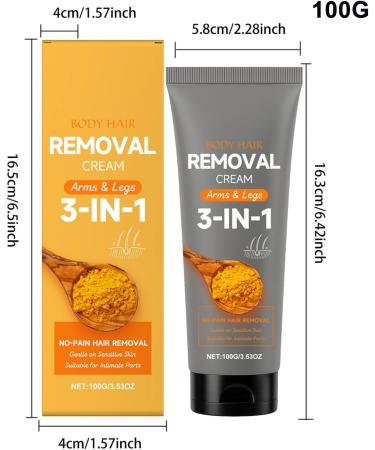 Women's Hair Removal Cream 100g Nourishing Hair Removal Cream with Moisturizing | Soothing formula for legs arms underarms ideal for a mother wife girlfriend or other woman - Buy Online on GoSupps.com
