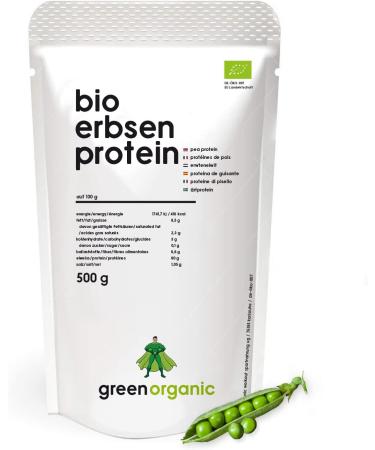 Organic Premium Pea Protein Powder - 100% Vegan Gluten-Free Protein Isolate 500g - Best Plant-Based Protein for Muscle & Health - Buy Online on GoSupps.com