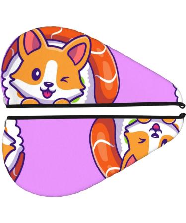 Corgi Sushi Roll Microfiber Hair Towel | Soft Super Absorbent Wrap for Long Curly & Thick Hair | Coral Velvet Quick Dry Cap - Buy Online on GoSupps.com