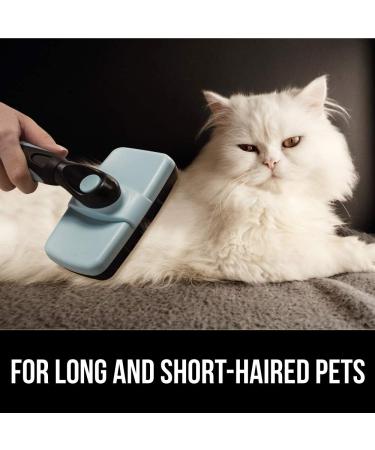 Gorilla Grip Self Cleaning Pet Slicker Brush for Dogs and Cats - Shedding and Dematting Tool for Long or Short Hair Pets - Detangle Undercoat Fur - Blue, 7.28 x 4.96 - Buy Online on GoSupps.com