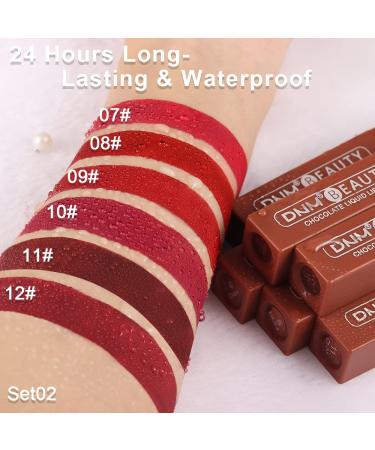 6-Piece Dark Red Black Matte Liquid Lipsticks Set | Long Lasting 24-Hour Waterproof Lip Stain | Original DNM Matte Lipstick for Black Women - 0.96 Fl Oz - Buy Online on GoSupps.com