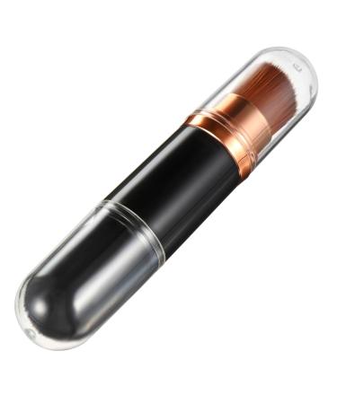 FOMIYES 1 x Double Ended Makeup Brush Powder/Liquid Foundation Blending Loose Powder Brush with Dust Cover (Black)
