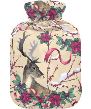Naanle Christmas Deer Hot Water Bottle - 1L Transparent Warm & Cold Therapy for Pain Relief | Ideal for Bed Hands & Feet - Buy Online on GoSupps.com