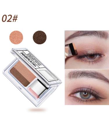 1PC Lazy Eyeshadow Long Lasting Waterproof Eyeshadow Two-tone Glitter Gradient Eye Shadow Palette Easy Quick Makeup Eyeshadow Set With Brush As Shown