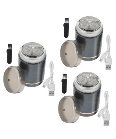 Angoily 3 sets of razor electrical trimmer men hair clipper beard razor for daily use male supply care accessories razor razor travel aluminum alloy