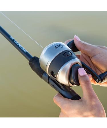 Zebco 33 Spincast Fishing Reel | Anti-Reverse, Bite Alert, Dial-Adjustable Drag | All-Metal Gears, Lightweight Graphite Frame | Silver/Black - Buy Online on GoSupps.com