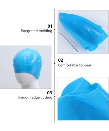 Bonnet de Teinture Capillaire en Silicone Bleu Perfor avec Aiguilles pour Coloration Cheveux Outil Professionnel pour Salon de Coiffure Bonnet de Coiffure R utilisable pour - Buy Online on GoSupps.com