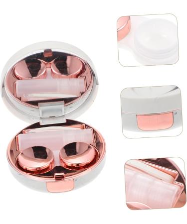 Solustre Eye Contact Holder Set - Travel Case with Tweezers & Mirror for Contact Lenses - White - Buy Online on GoSupps.com