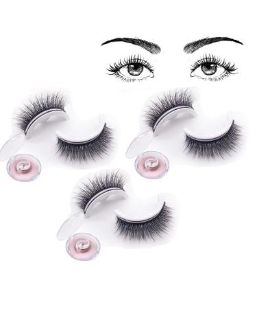 Miss Actually Eye Lash Self Adhesive 3Pairs Lash Buddy Self-Adhesive Eyelashes Miss Actually Lashes Miss Actually Magnetic Lashes Reusable Self Adhesive Eyelashes (3Pairs-A)
