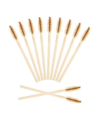 100 Pieces Disposable Mascara Wands Bamboo Eyelash Brush Spoolies Eyebrow Brush Lash Cleaning Brush All Purpose Makeup Spoolies Applicator Brush Tool Kit for Women Girls Eyebrows Eyelash Extensions