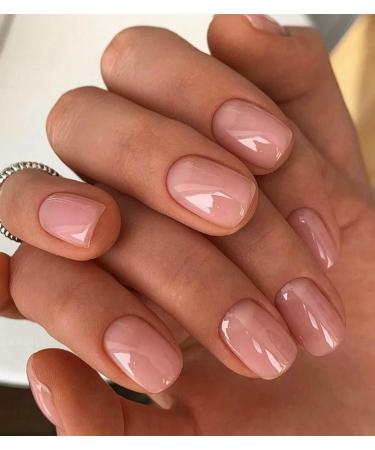 Morily 24Pcs Pink Press on Nails Medium Length Long Ombre Fake