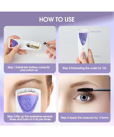 TOUCHBeauty Professional Heated Eyelash Curler with Silicone Refill Pad - Long Lasting Curling Tool for Women | TB-2003A Purple - Buy Online on GoSupps.com