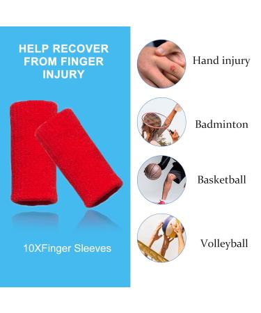 Ednyzakrn 10-Piece Finger Protection Bandages for Injury Relief - Stretchy Support for Trigger Finger Arthritis & Swelling - Red Basketball Finger Protection - Buy Online on GoSupps.com