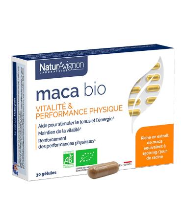 Laboratoire NaturAvignon Maca Organic Peruvian | Natural Food Supplement for Energy and Vitality | Men & Women | Physical Performance Booster | Capsules 1500mg | Made in France