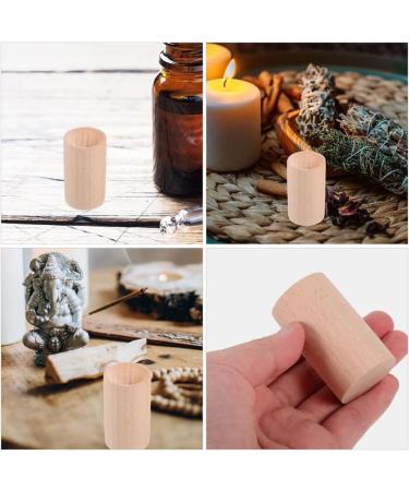 Healeved 4pcs Wood Essential Oil Diffusers Cylinder Small Round Wooden Diffusers for Essential Oils Aromatherapys Khaki - Buy Online on GoSupps.com