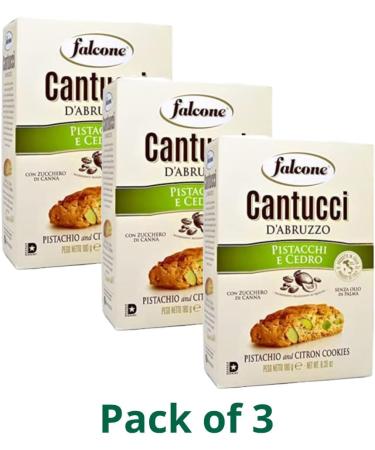 Falcone Cantucci - Pistachio & Citron 180g Pack of 3 Pistacchi E Cedro Cantuccini Biscotti - Buy Online on GoSupps.com
