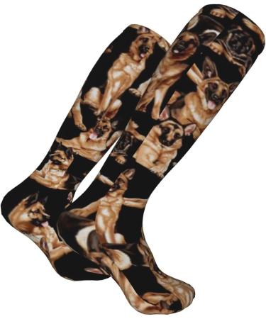 Dog Showan Shepherd's Black Compression Socks for Men & Women | 15-20 mmHg Support for Running & Cycling - Buy Online on GoSupps.com