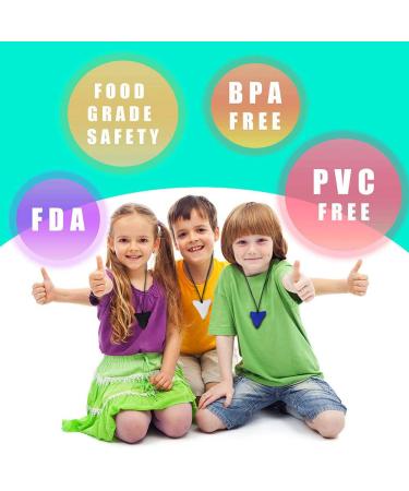 3-Piece Shark Tooth Chewing Necklace Set for Kids | Organic Silicone Autism Sensory Bite Ring Toys (Black White Blue) - Buy Online on GoSupps.com