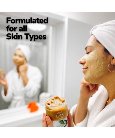 Minimo Glow Turmeric Face Scrub (Citrus Peach) - Infused with Turmeric Manuka Honey & Cinnamon - 5 FL OZ for All Skin Types - Enhance Your Glow - Buy Online on GoSupps.com