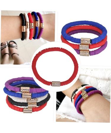 VALICLUD 3pcs Clay Bracelet Beaded Bracelet Bead Bracelet Rainbow Stretch Bracelet Wrist Ornament Polymer Bangles Elastic Polymer Handmade Pottery Miss Polymer Clay Popularity Bracelets 18X0.6cm Red - Buy Online on GoSupps.com