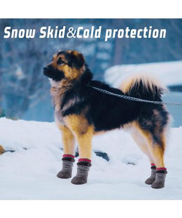 Quacoww Anti-Slip Dog Shoes - Waterproof Rubber Sole for Large Dogs | 2 Pairs with Adjustable Straps for Indoor & Outdoor Protection - Buy Online on GoSupps.com