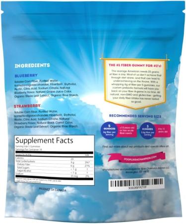 Poop Like a Champion Prebiotic Fiber Gummies - 6g High Fiber Snacks for Adults & Kids - Vegan, 90 Pectin Gummies - Digestive Health & Regularity Support - 7oz Resealable Bag - Buy Online on GoSupps.com