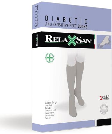 RELAXSAN 550L Diabetic Over the Calf Cotton & Silver Seamless Socks - X-Small Blue - Buy Online on GoSupps.com
