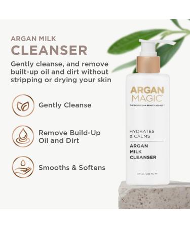 Argan Magic Hydrating Argan Milk Cleanser | Gentle Oil & Dirt Removal | Paraben & Cruelty Free | Made in USA (8 Fl Oz - Buy Online on GoSupps.com