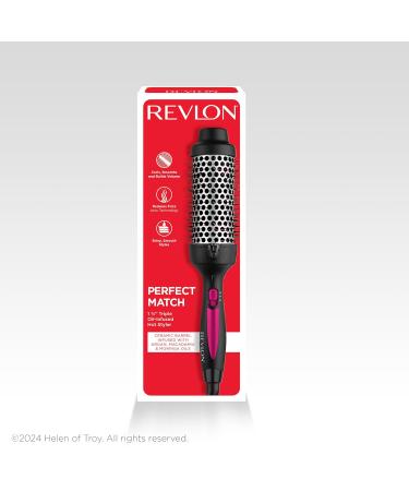REVLON Perfect Match Hot Styler - Reduce Frizz Boost Shine & Create Curls | Volume Boosting Hot Brush for Effortless Blowout Style - Buy Online on GoSupps.com