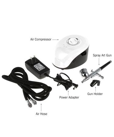 3-Level Pressure Adjustable Airbrush Makeup System Kit for Face & Nail Art - White - Buy Online on GoSupps.com