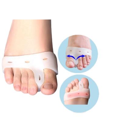 JIAHAO 1 Pair Creative Bunion Band Gel Toe Spreader Separator Protector Foot Care Toe Protector (White)