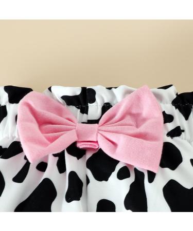 UUAISSO Baby Girls Cow Print Ruffled Outfit - Long Sleeve Top and Pants Set, Infant Clothing Gifts 12-18 Months - Buy Online on GoSupps.com