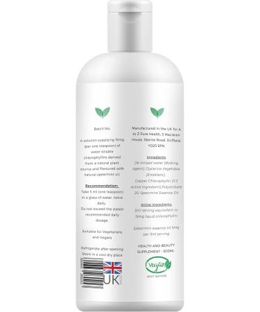 A to Z Pure Health Liquid Chlorophyll Drops Daily Health & Beauty Detox Supplement Skin Health Anti-Inflammatory & Healing Properties 50 Servings - Mint - Buy Online on GoSupps.com