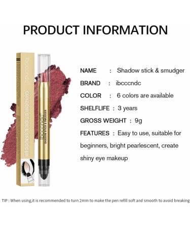 Eyeshadow Stick 2-end Natural Waterproof Eyeshadow Stick - Long Lasting Brightener Eyeshadow Pencil Eye Shadow Highlighter Stick Makeup Tool Frifer 6# - Buy Online on GoSupps.com