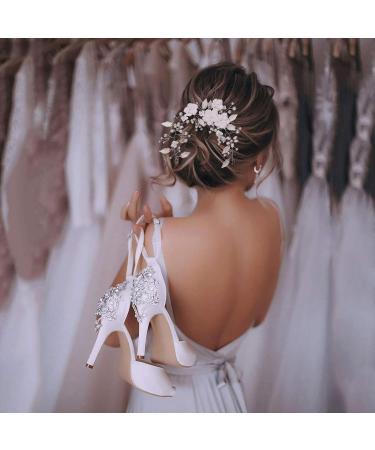 WiDream Silver Crystal Headband | Elegant Flower Leaf Headpiece | Wedding Hair Accessories for Brides Women & Girls - Shop Now! - Buy Online on GoSupps.com