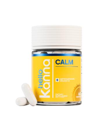 Hello Calm - Herbal Supplement with Kanna Ashwagandha Lemon Balm & Rhodiola - Plant-Based Non-GMO Gluten-Free - Crafted in USA - Premium Botanical Blend - 60 Vegan Capsules 60 Count (Pack of 1)