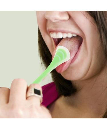 Ipetboom Tongue Scraper - Silicone Tongue Brush for Bad Breath Relief | Oral Hygiene Tool Light Green - Buy Online on GoSupps.com